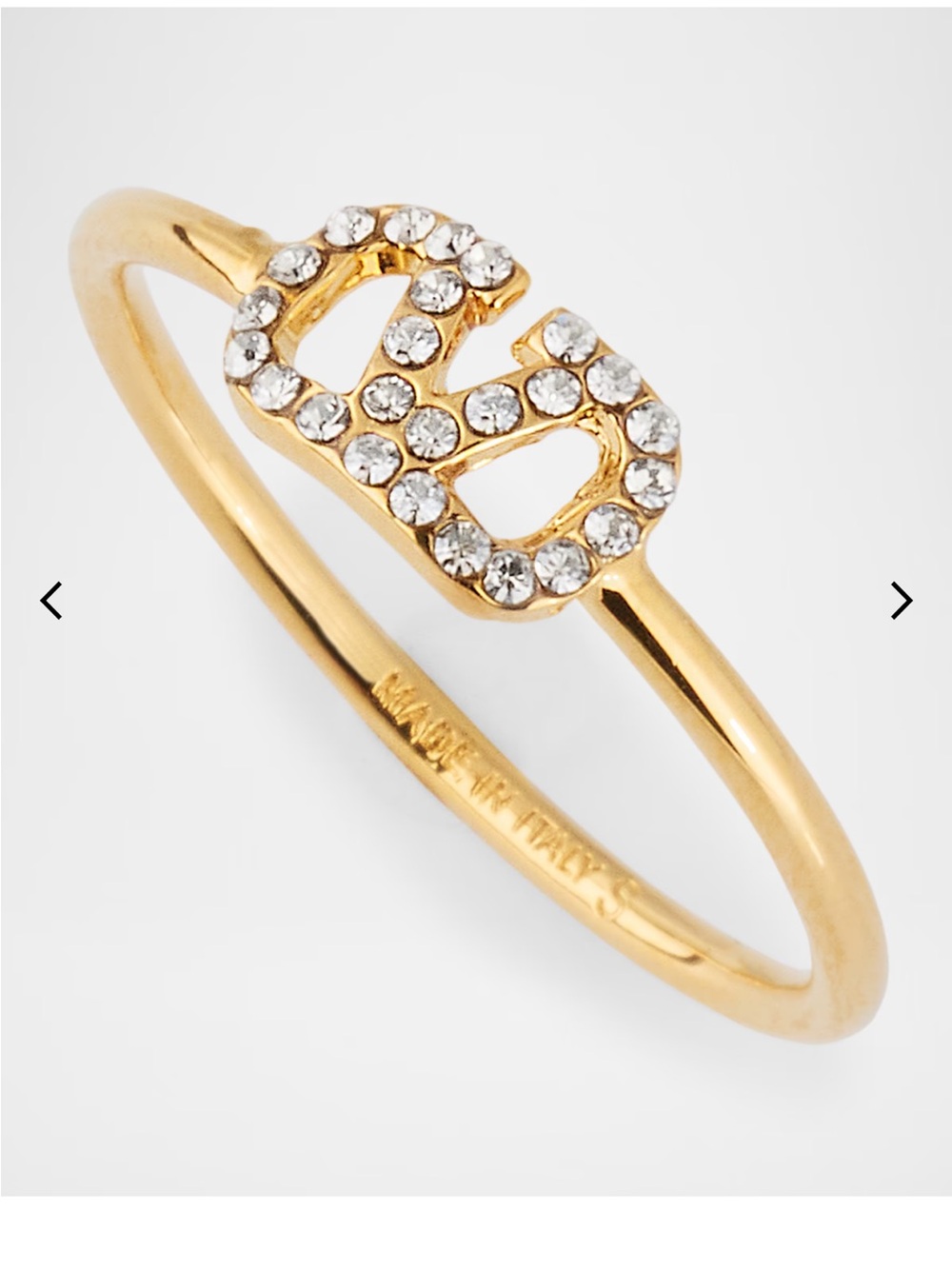 Authentic Valentino Garavani Gold VLogo Signature Strass Ring - Picture 2 of 3